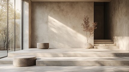 An Interior Space With Minimalist Design And Natural Light