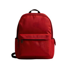 Red Backpack Isolated On Transparent Background