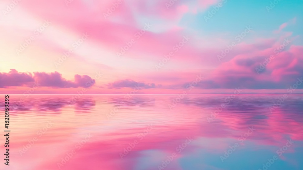 Poster waterscape abstract background idea. a serene view of pastel skies reflecting on calm waters during 