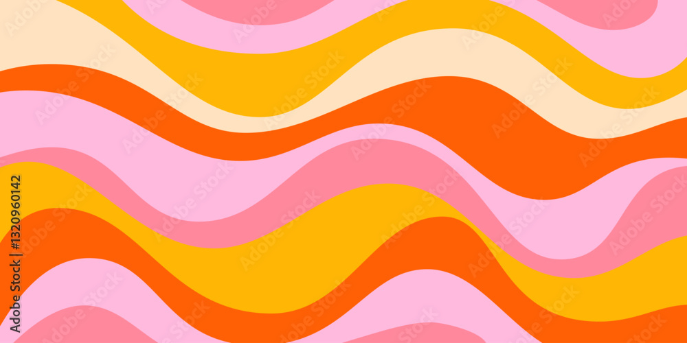 Aufkleber Cool Y2k Abstract Colorful Wavy Texture Vector Design Art. Groovy Psychedelic Rainbow Pattern. Trippy Pop Art illustration.