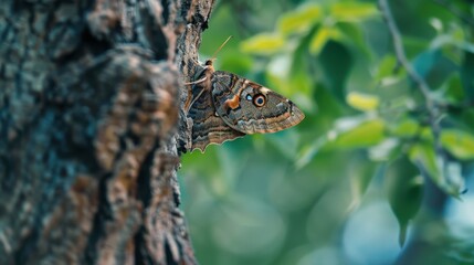 Brown Moth: With its brown, earthy wings, this moth is perfectly camouflaged in nature, blending into tree bark and foliage to stay hidden from danger.
