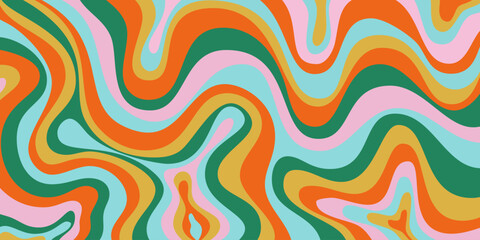 Cool Y2k Abstract Colorful Wavy Texture Vector Design Art. Groovy Psychedelic Rainbow Pattern. Trippy Pop Art illustration.