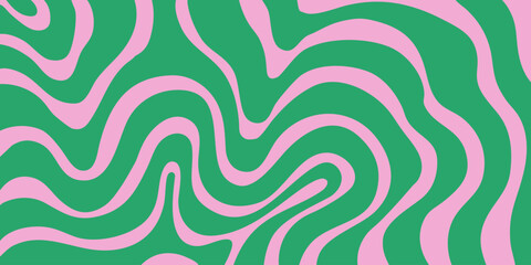 Cool Abstract Psychedelic Groovy Pattern Art. Y2k Trippy Texture Vector Design. Wavy Background.