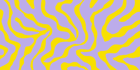 Cool Abstract Psychedelic Groovy Pattern Art. Y2k Trippy Texture Vector Design. Wavy Background.