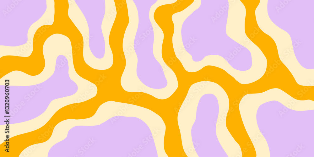 Poster Cool Y2k Abstract Colorful Wavy Texture Vector Design Art. Groovy Psychedelic Rainbow Pattern. Trippy Pop Art illustration.