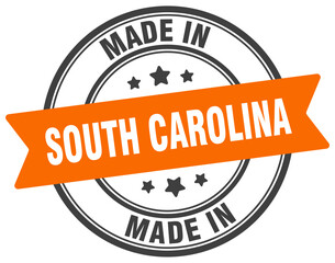 Made in South Carolina round sign. Made in South Carolina stamp.
