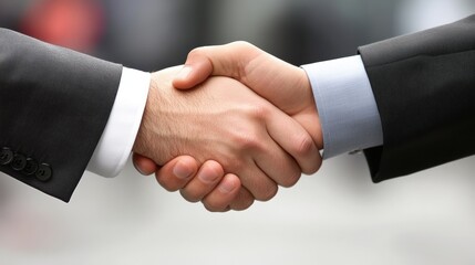 A motivational business handshake fosters ambition