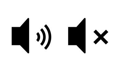 sound on off icons, sound volume and mute icon