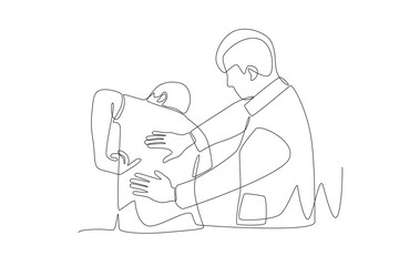 Physical therapy concept one-line drawing