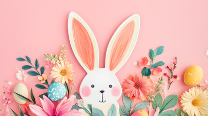 Cute and playful Easter greeting cards featuring bunny ears, floral accents, and vibrant colors.
