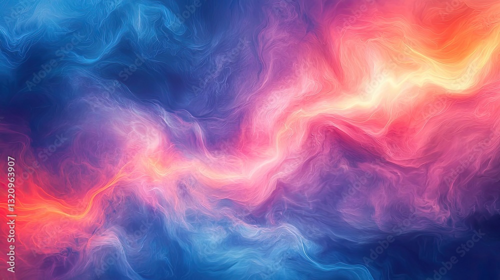 Poster vibrant color art abstract background concept. a vibrant abstract swirl of colors blending in blue, 
