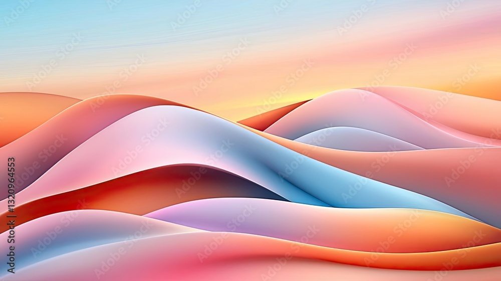 Aufkleber pastel color illustration abstract background idea. colorful waves of soft gradient, creating a soot