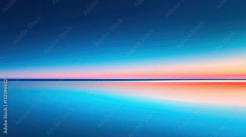 Poster waterscape abstract background idea. a serene landscape capturing a tranquil horizon at twilight wit