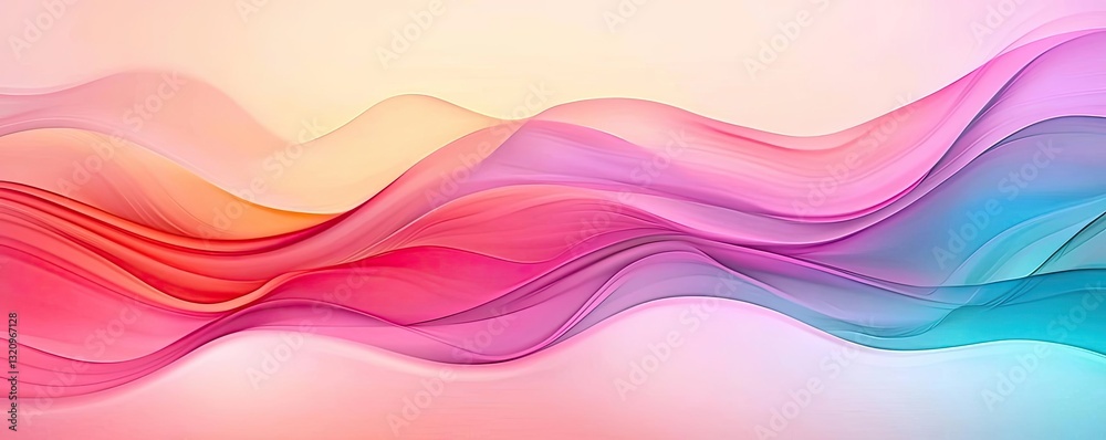 Poster Vibrant color art abstract background concept. Colorful abstract waves with smooth gradients creating a vibrant background.