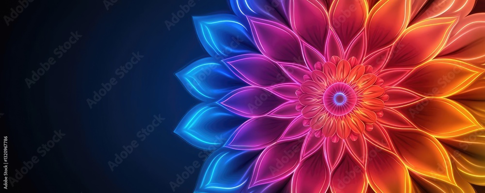 Aufkleber vibrant color art abstract background concept. a vibrant and colorful floral design featuring intric