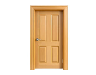 Wooden door isolated on transparent background
