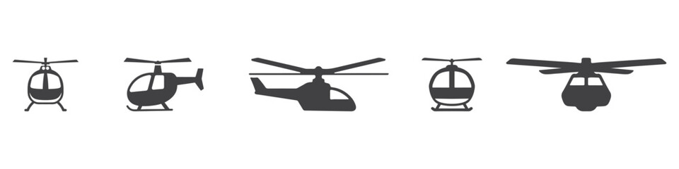 Fototapeta premium Professional Helicopter Logo Icons Silhouette Vector Illustration