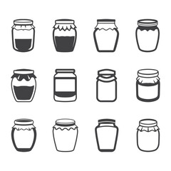 Professional Jam Jar Logo Icons Silhouette Vector Illustration
