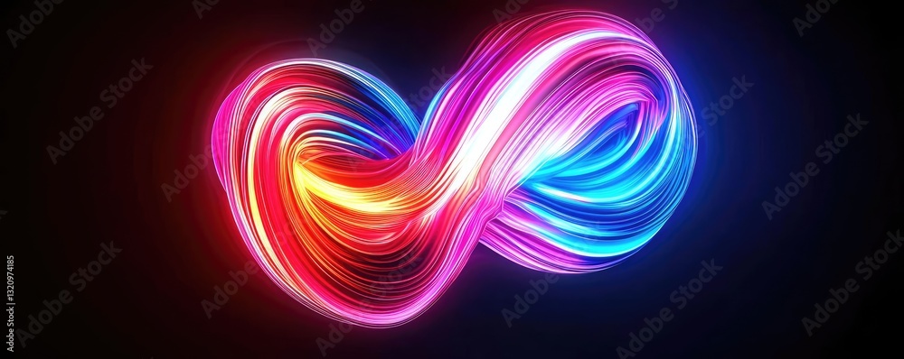 Aufkleber Vibrant color art abstract background concept. Vibrant infinity loop in bright colors, showcasing dynamic light and motion effects.