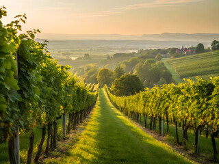 Naklejka premium vineyard in the morning