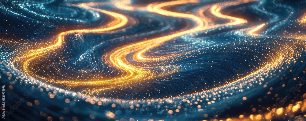 Poster Vibrant color art abstract background concept. Abstract light trails in vibrant colors create a mesmerizing visual effect.