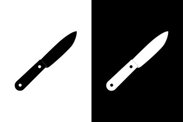 Utility Knife Silhouette Vector Icon Black and White Background.