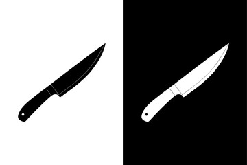 Utility Knife Silhouette Vector Icon Black and White Background.