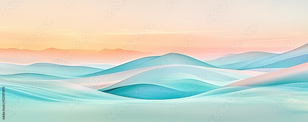 Poster pastel color illustration abstract background idea. serene abstract landscape with gentle waves and 