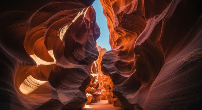 Stunning view of Antelope Canyon showcasing vibrant red rock formations