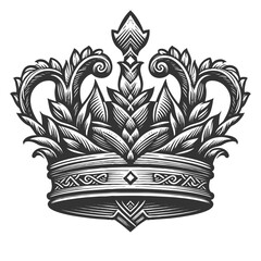 Ornate Floral Crown vector illustration