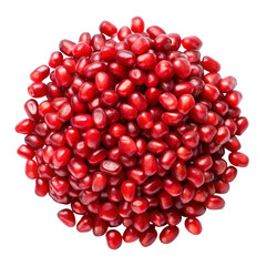 Pomegranate Seeds Isolated on White Background, Top View
