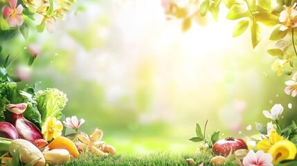 autumn background with autumn leaves and flowers