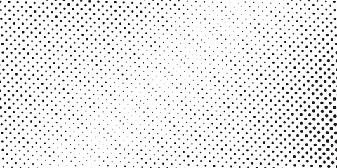 Black polka dots seamless pattern on white background. Halftone minimalist abstract wall in  halftone