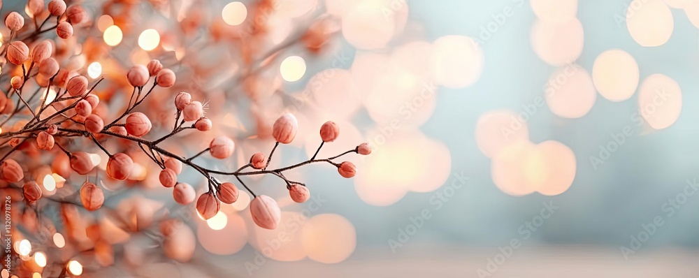 Aufkleber vibrant color art abstract background concept. delicate pink branches adorned with soft glowing ligh