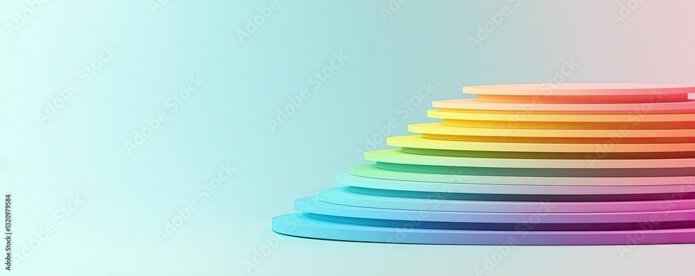 Poster Pastel color illustration abstract background idea. Colorful gradient layers create an abstract background for modern design projects.