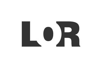 LOR logo design. Initial letter L O R bold font style for tech startups, consulting, corporate branding. Creative company name, headlines typography identity, trendy logotype.