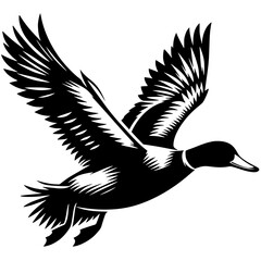 Flying duck silhouette