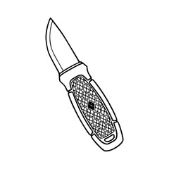 hunting knife line art vector illustration