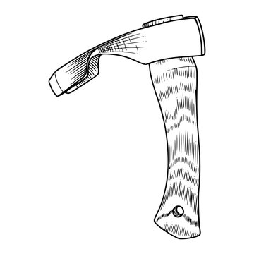 recommend clip art: hand axe line art vector illustration