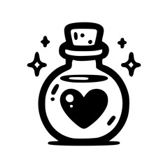 mystical love potion vector illustration
