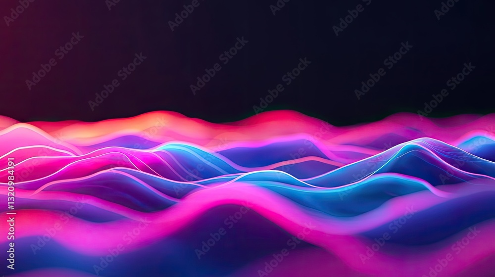 Poster Vibrant color art abstract background concept. Abstract colorful waves with vibrant hues blending seamlessly in a mesmerizing pattern.
