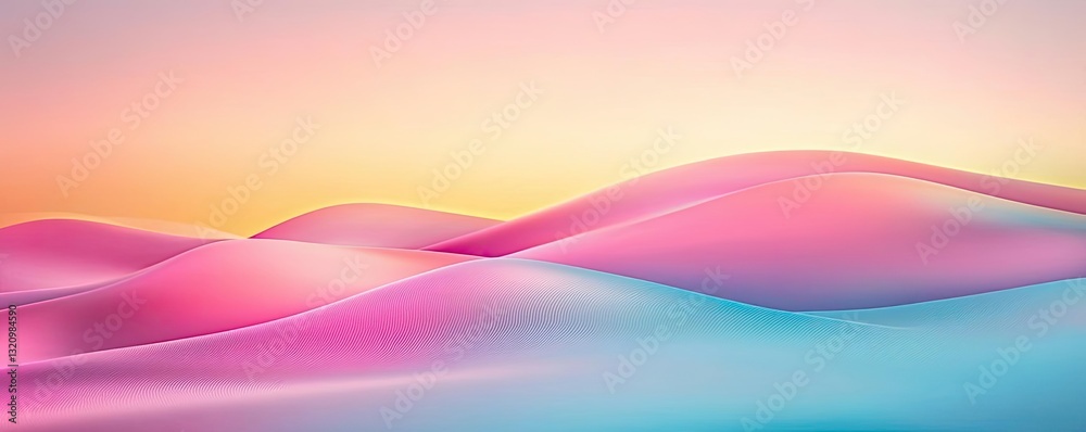 Poster pastel color illustration abstract background idea. a serene abstract landscape with gentle waves in