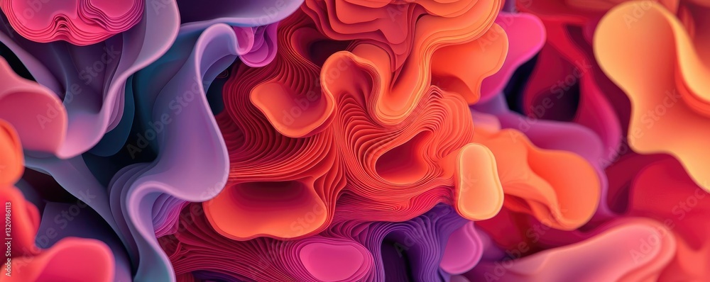 Poster Vibrant color art abstract background concept. Vibrant abstract design featuring colorful smooth flowing patterns and textures.