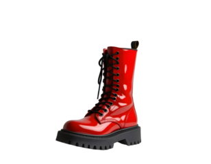 Red rubber boot isolated on transparent background