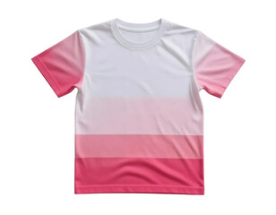 Pink and White T-Shirt Isolated On Transparent Background