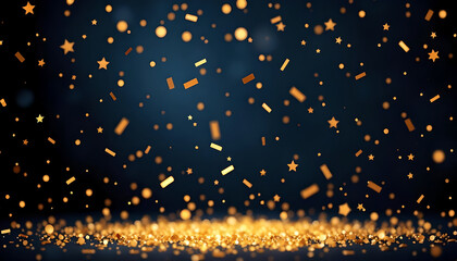 Golden Stars on a Dark Background &ndash; A Luxurious and Festive Holiday Touch