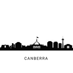 Naklejka premium Silhouette of Canberra - Modern Graphic Design