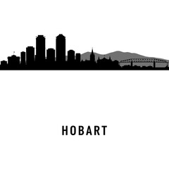 Fototapeta premium Hobart Skyline - Minimalist Vector Illustration