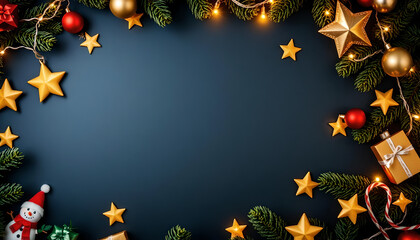 Christmas Background with Golden Stars &ndash; A Luxurious and Festive Holiday Atmosphere