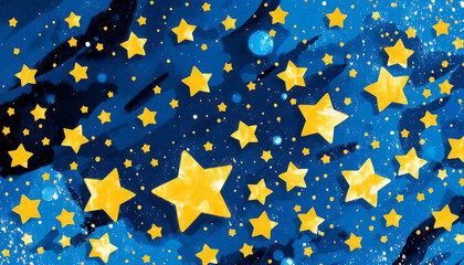 Seamless Pattern with Stars &ndash; A Continuous Starry Design